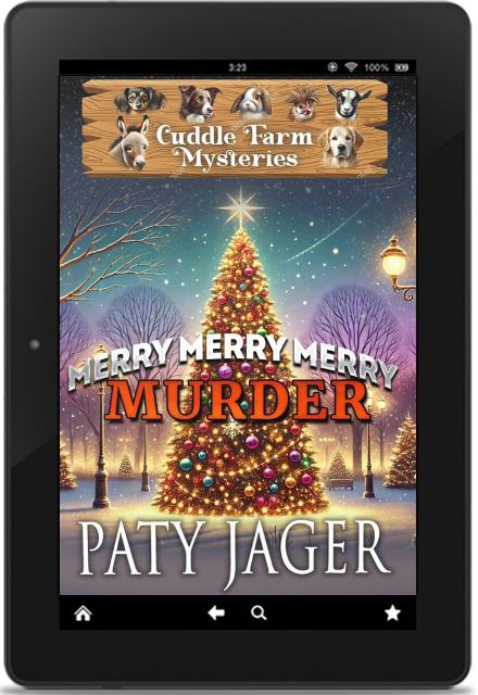 tablet with book cover image of Merry Merry Merry Murder