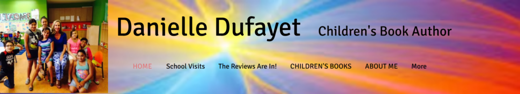 This is a screenshhot of the website header for Daniell Dufayet author website https://www.danielledufayetbooks.com/