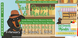 Just Desserts and Murder virtual Book Tour: Guest Post, Review and GIVEAWAY