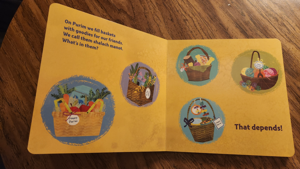 illustration from Purim Baskets by Nancy Churnin