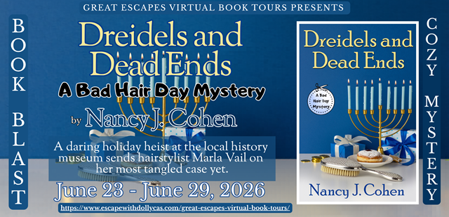 Tour Banner for Dreidels and Dead Ends for Great Escapes Virtual Book Tours Book Blast
