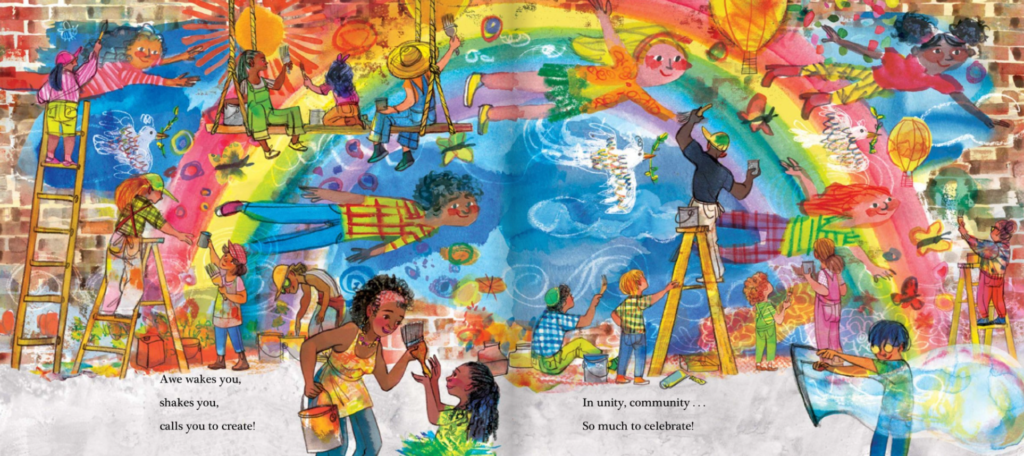 Chana Stiefel Discusses Awe! 3 AWE illustration Community painting a mural
