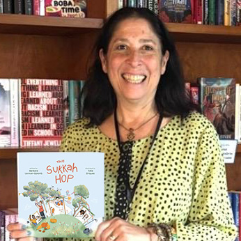 Author Barbara Lerman-Golomb Talks About The Sukkah Hop 2 Barbara Lerman-Golomb holding The Sukkah Hop